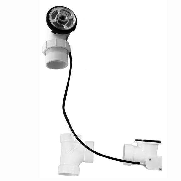 Westbrass D50P45BJ-LT 45" Cable Drive Standard Bath Drain Trim Kit with Ball Joint Elbow and Sch. 40 PVC Fittings, Rough Only