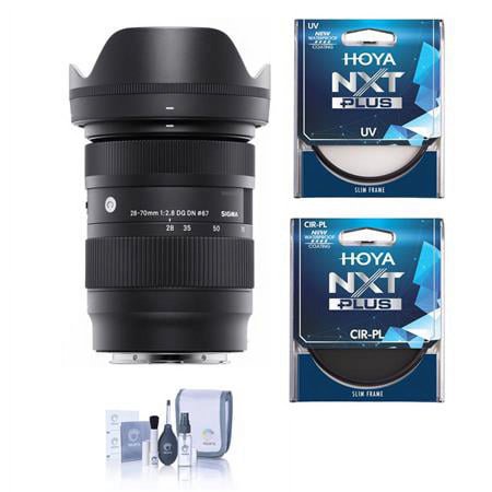 UPC: 0192223195417 | 28-70mm f/2.8 DG DN Contemporary Lens for Sony E  Bundle with Hoya NXT Plus 67mm UV+CPL Filter Kit  Cleaning Kit