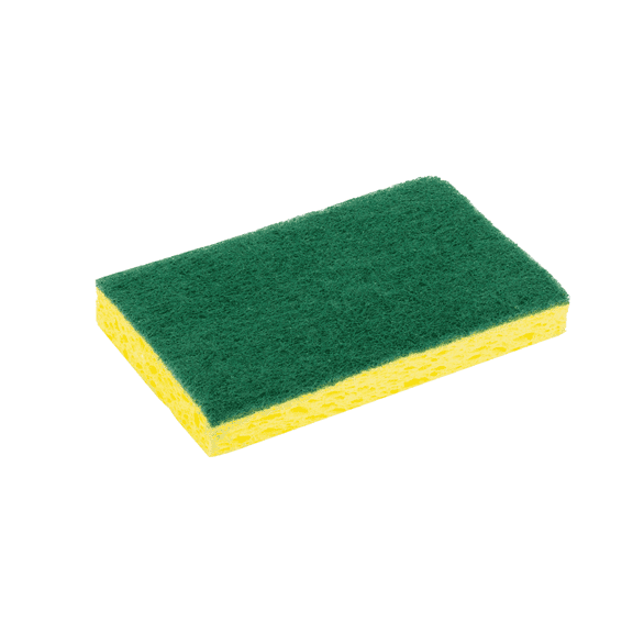 LOLA Cellulose Sponge & Scourer, Heavy Duty, Dual Purpose Super Absorbent Dish Cleaning Scrubber, 1 Count