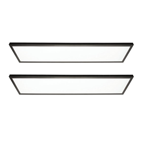 1 ft. x 4 ft. 4500 Lumen LED Flat Panel Light 5CCT, Bronze Trim, 2-Pack