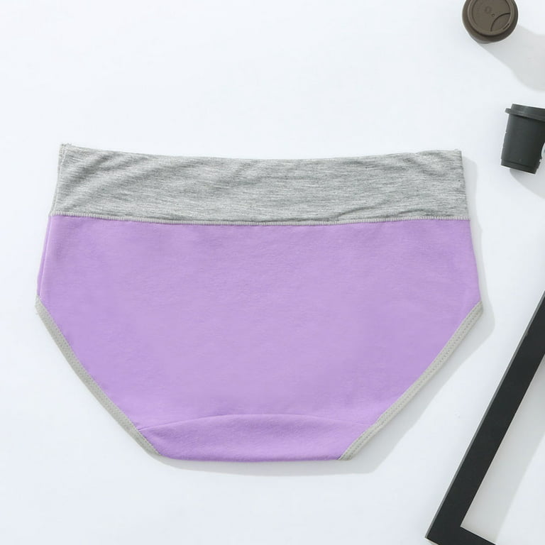 BONIXOOM 4PCS Womens Briefs Underwear Pack Underwear For Women High Waist  Leisure Tie Banded Waist Purple 5XL 