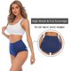 thumbnail image 3 of CHAO Paquete de 5 bragas de algodón de cintura alta para mujer, ropa interior con control de barriga, recuperación de cesárea, bragas elásticas suaves, calzoncillos medianos, 3 of 5