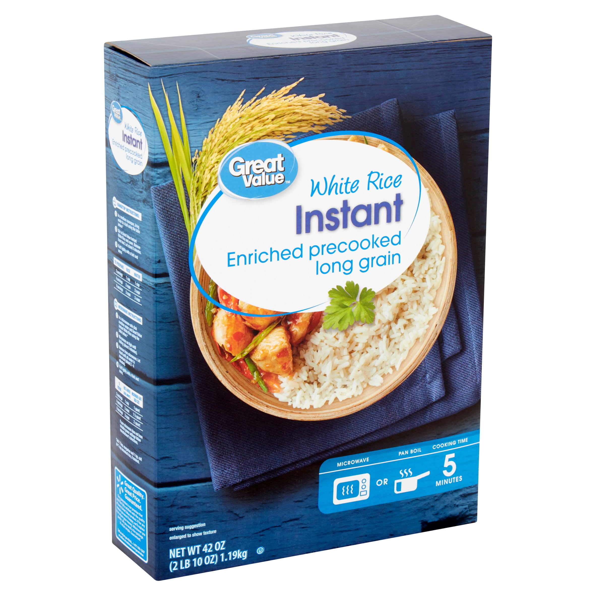 Great Value Instant White Rice, 42 oz
