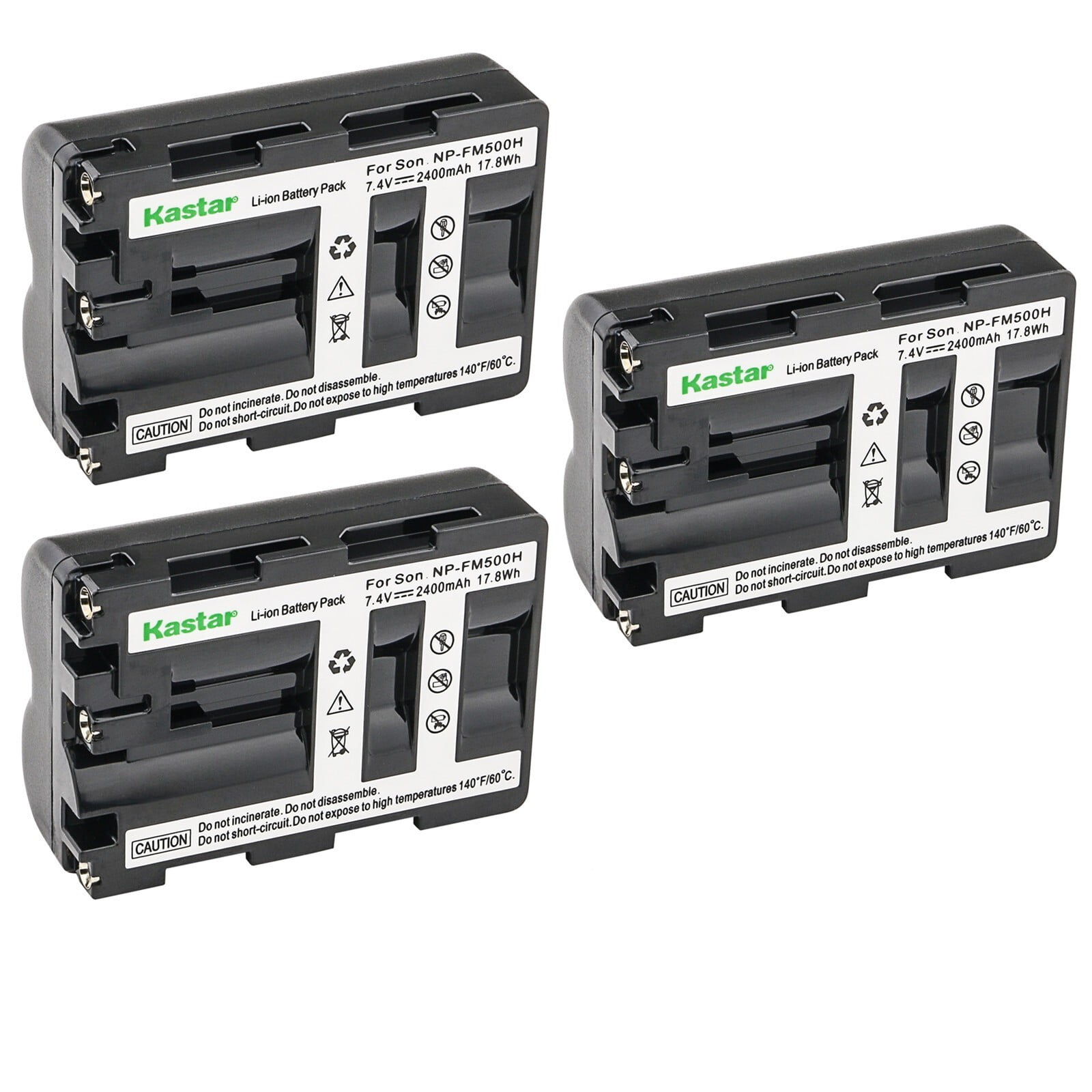 Kastar 3-Pack Battery NP-FM500HN 7.4V 2400mAh Replacement for Sony Alpha α99 a99 SLT-A99 SLT-A99V a99V Alpha α99II a99 II SLT-A99 II a99II a99V ILCA-99M2 CLM-V55 CLM-FHD5 Camera