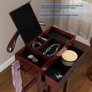 Proman Products Winston Wooden Clothes Valet Stand Organizer (Mahogany)