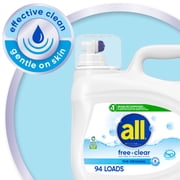 all Free Clear Liquid Laundry Detergent, 118 oz, 94 Loads