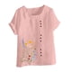 thumbnail image 4 of Vestidos Casuales Para Mujer, Blusas De Mujer De Moda Blusa informal de lino con botones y manga corta estampada para mujer, 4 of 4