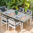 thumbnail image 2 of Bunny Gnomes Easter Table Cloths for 3 Foot Rectangle Tables, Eggs Sage Green Checkered Farmhouse Patio Waterproof Elastic Fitted Tablecloths, Washable Rectangular Table Cover for Camping, 2 of 8