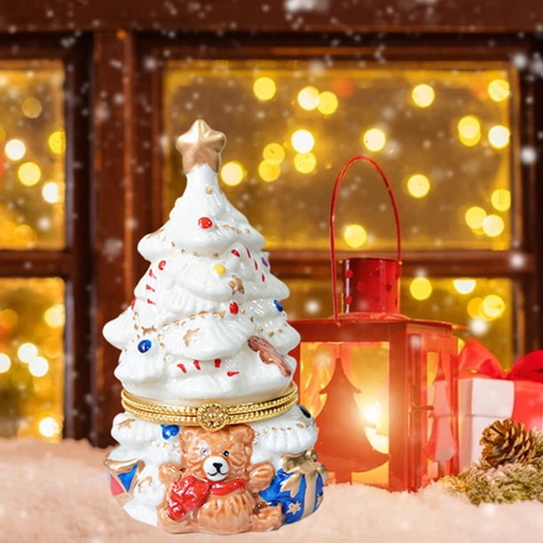 Boîte à Bijoux En Forme De Sapin De Noël - Ornement Décoratif En Alliage - 5,5x9 Cm - Neuf Avec Étiquettes