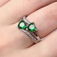 thumbnail image 2 of New Women Double Heart Sparkling Cubic Zirconia Ring, 2 of 2