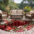 thumbnail image 4 of Round Rug 7Ft Washable Non-Slip, Cardinal Bird Circle Area Rugs for Living Room Bedroom, Poinsettia Pine Cones Berry Flowers Red Plaid Indoor Floor Mats Carpet Runner for Home Decor Aesthetic, 4 of 8