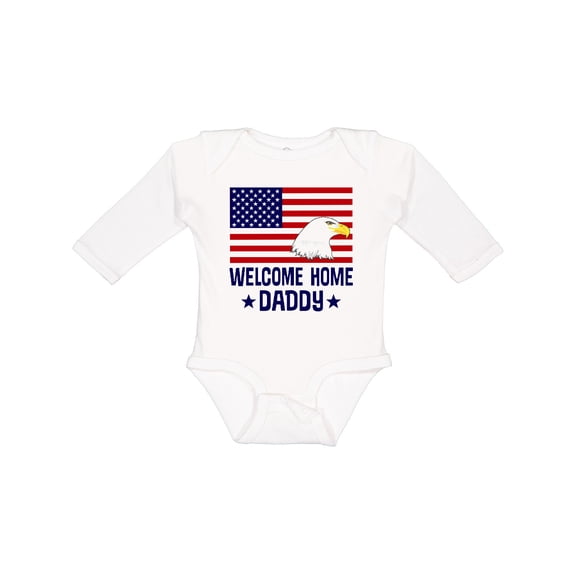Inktastic Military Homecoming Welcome Home Daddy Boys or Girls Long Sleeve Baby Bodysuit