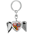 thumbnail image 1 of Czech National Emblem Country Heart Angel Wing Key Chain Holder, 1 of 3
