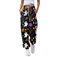 thumbnail image 2 of Womens Halloween Pajamas Halloweens Cute Print Pjs Pants Plush Pajama Bottom Sleepwear Pjs Women, 2 of 6