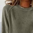 thumbnail image 5 of cocolona Womens Corduroy Tops Crew Neck Long Sleeve Pullover Shirts Dressy Casual Blouses Fall Fashion Sweatshirts, 5 of 7
