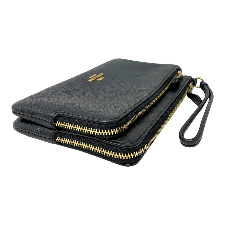 Coach Double Zip Wallet Wristlet Style No. C5610 Black 