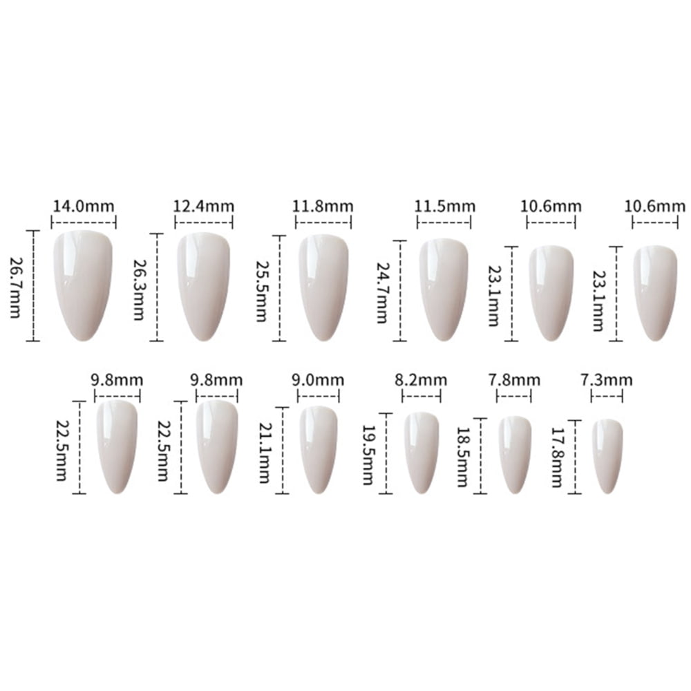 Full Cover False Nail Tips - Natural Clear Stiletto Almond Display Coffin |  eBay