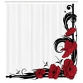 thumbnail image 1 of Ambesonne Art Nouveau Shower Curtain, Poppy Bouquet, 69"Wx70"L, Black Ruby White, 1 of 3