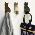 thumbnail image 3 of Naiyafly Wall Mounted Stainless Steel Cat shape Hooks Coat Robe Hanging Hook Home Door Clothes Hanger Cat key Decorative, 3 of 5