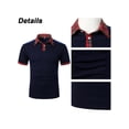 thumbnail image 4 of Orqqct Men Color Block Lapel Neck Short Sleeve Polo Shirt, 4 of 5