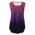 thumbnail image 5 of Brilliant Tank Tops for Women Plus Size Women Fashion V- Neck Floral Printed Tunic Tops Buttons Short Sleeveless T-shirt (0,L), 5 of 6