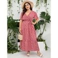 thumbnail image 3 of Yesfashion Womens Plus Size V Neck Wrap Maxi Dress High Waist Ruffle Summer Casual Dress With Belt, 3 of 5