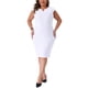 thumbnail image 1 of Vestido de tubo sin mangas de talla grande para mujer Agnes Orinda, con escote en V, casual, midi, con cremallera, 3X, blanco, 1 of 8