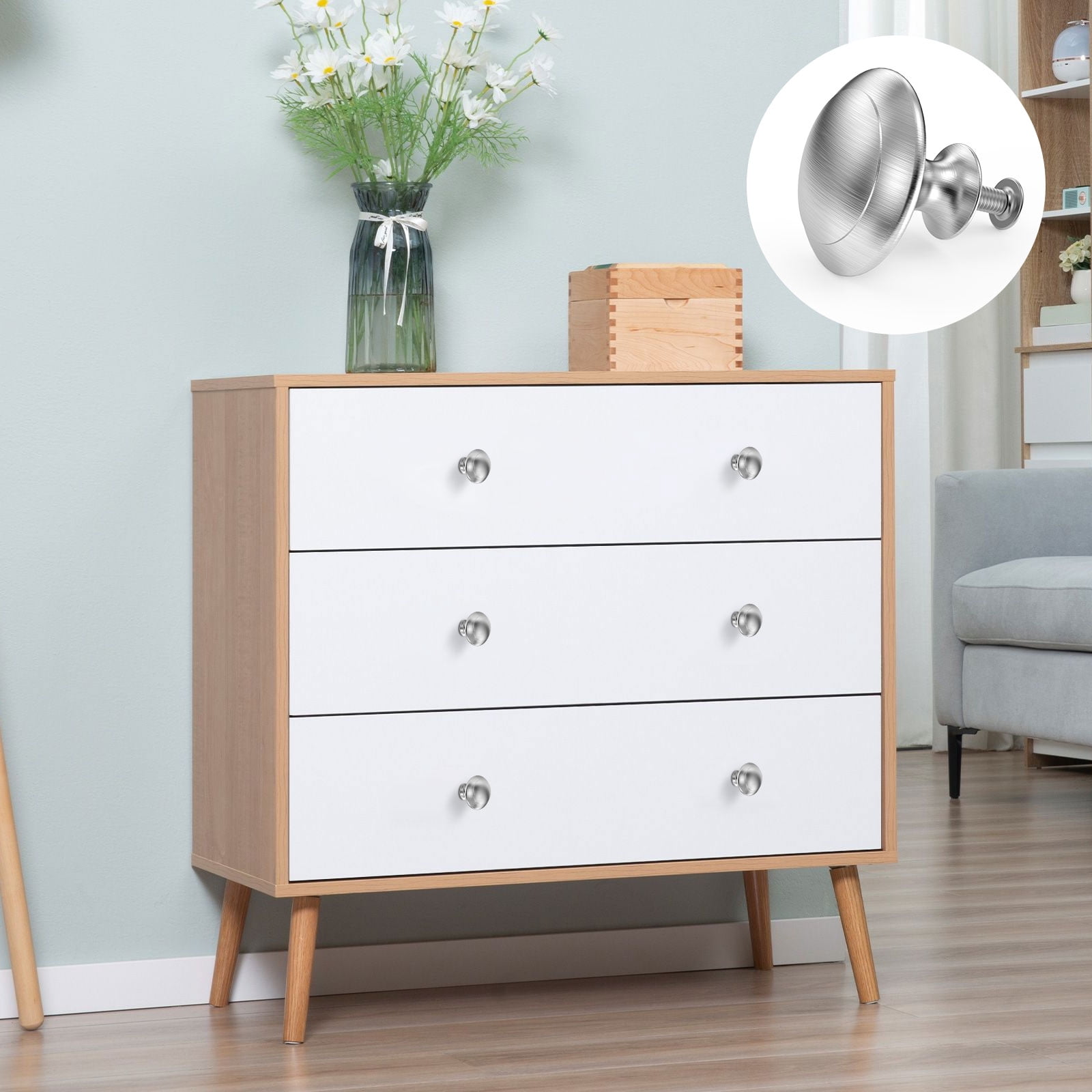 60Pcs Kitchen Cabinet Knobs High Strength Alloy Cabinet Handles Drawer Knobs and Pulls for Kitchen Drawer Wardrobe Closet Bathroom Vanity TV Stand