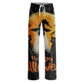 thumbnail image 4 of Halloween Pajama Pants for Women Black Witch Print Elastic Waist Comfy Lounge Pjs, 4 of 5
