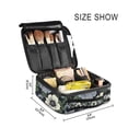 thumbnail image 3 of FORMRS Travel Makeup Bag Large Capacity Train Case Cosmetic Organizer with Adjustable Dividers, Dark Floral, 3 of 8