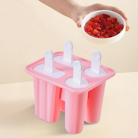 

Gzztg Ice Cube Tray Silicone Pop-Molds Easy Release Cream Mol-D Reusable Popsicle Stick With For Homemade Popsicles