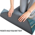 thumbnail image 3 of Blue Marble Gold Wave Pattern Hot Yoga Mat Towel Non Slip for Hot Yoga - Quick-Drying Yoga Mat Cover with 4 Corner Pockets with Travel Bag - Hot Yoga Towel Non Slip 70"x26", 3 of 6