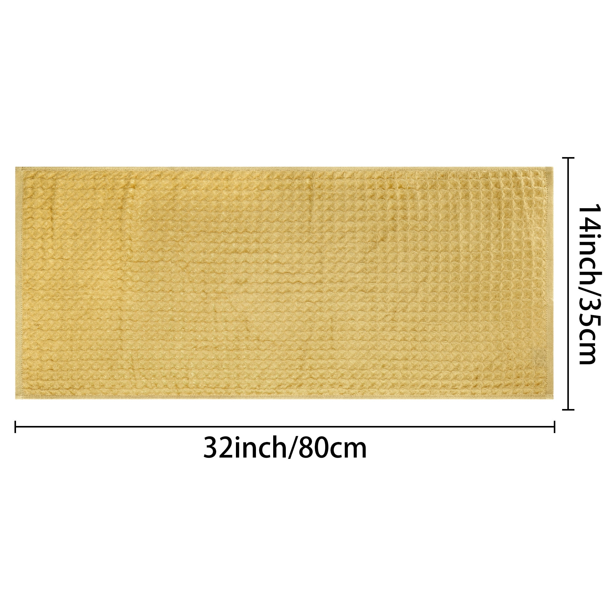 Unique Bargains Cotton Highly Absorbent Hand Towels 14 x 32 Inches for Bathroom Kitchen Yellow 4pk