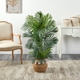 thumbnail image 3 of Nearly Natural 4' UV Resistant Areca Palm Artificial Tree in Woven Planter with Tassels, 3 of 4