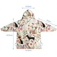 thumbnail image 7 of Chihuahua and Flower Florals Blanket Hoodies for Kids 6-13YR Oversize Wearable Blanket Hoodies for Boys Girls Teens, 7 of 7