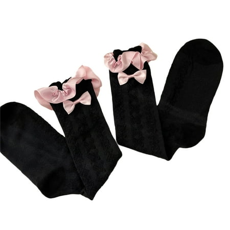 

Xmas Party Socks Casual Cotton Socks Breathable Knee Socks Bowknot Ruffled Frilly Sock Spring Summer Autumn Winter Socks