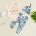 thumbnail image 2 of Gubotare Baby Clothes Unisex 2Pcs Baby Boy Clothes Short Sleeve Romper Shirt Pants Set Summer Outfits 0 3 6 9 12 18 24 Months (Beige,6-12 Months), 2 of 4