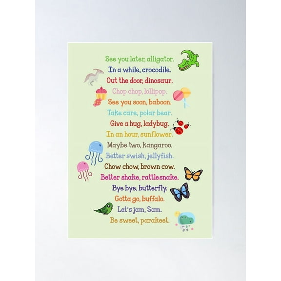 Aaroca See You Later Alligator Poster Canvas Poster - Modern Wall Art for Home & Office Decor, 8"x10"or10"x8",Unframe