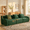 Green, variant on Eyisean 115.3" Teddy Oversized Modular Boneless Sectional Sofa Couch with Ottoman, 3-Seater Deep Seat Cloud Couch with 3 Pillows, No Assembly Required, L Shaped Couches for Living Room, Apartment