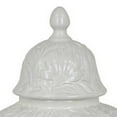 thumbnail image 2 of Deni 18 Inch Temple Jar, Embossed Design, Removable Lid, White Finish, 2 of 5