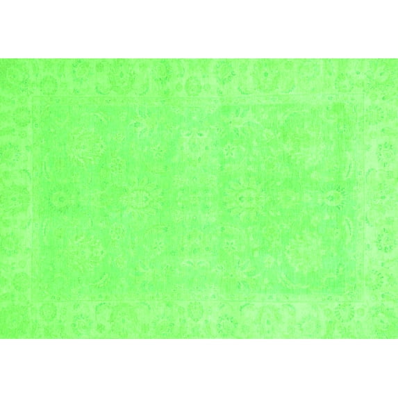 Ahgly Company Indoor Rectangle Oriental Green Traditional Area Rugs, 2' x 5'