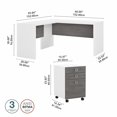 thumbnail image 2 of Echo L Shaped Desk with Mobile File Cabinet in White & Gray - Engineered Wood, 2 of 10