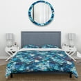 thumbnail image 3 of Designart "Turquoise Mosaic In Ocean Blue" Tropical Bedding Covert Set - Tropical Bed Set With 2 Shams, 3 of 5