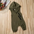 thumbnail image 2 of Baby Summer Romper Solid Color Sleeveless Hoodie Snap Buttons Closure Romper, 2 of 6
