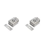 Masteelf 2pcs Bathroom Shop Sliding Door Double Door Double Safety Lock(Silver)
