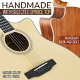 thumbnail image 2 of Pyle Premium Electric Acoustic Guitar w/Spruce Top and Mahogany Sides - Full Size Standard Dreadnought Cutaway Natural Matte Finish w/Full Starter Kit Gig Bag, 4-Band EQ, Rechargeable Clip Tuner, 2 of 8