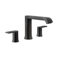 thumbnail image 2 of Moen T908 Genta Two-Handle Deck Mounted Modern Roman Tub Faucet, Valve Required, Matte Black, 2 of 2