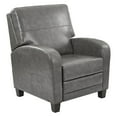thumbnail image 2 of OSP Home Furnishings Wellington Recliner in Pewter Bonded Leather with Antique Bronze Nail heads and Dark Espresso Legs, 2 of 11