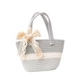thumbnail image 1 of Bolso de mano con lazo para mujer, moda de verano, bolsos para las axilas, bolso de hombro sólido (gris), 1 of 7