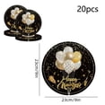 thumbnail image 2 of 20 Pcs Assiettes Ovales en Papier / Assiettes à Dessert Jetables pour Fête du Réveillon / Ensemble de Vaisselle de Fête pour Servir des Gâteaux / 2 Tailles pour Célébrations et Rassemblements à la Maison, 2 of 6